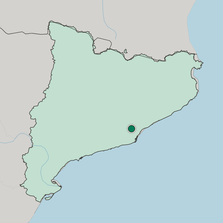 Map showing Sant Cugat del Vallès — In Catalunya