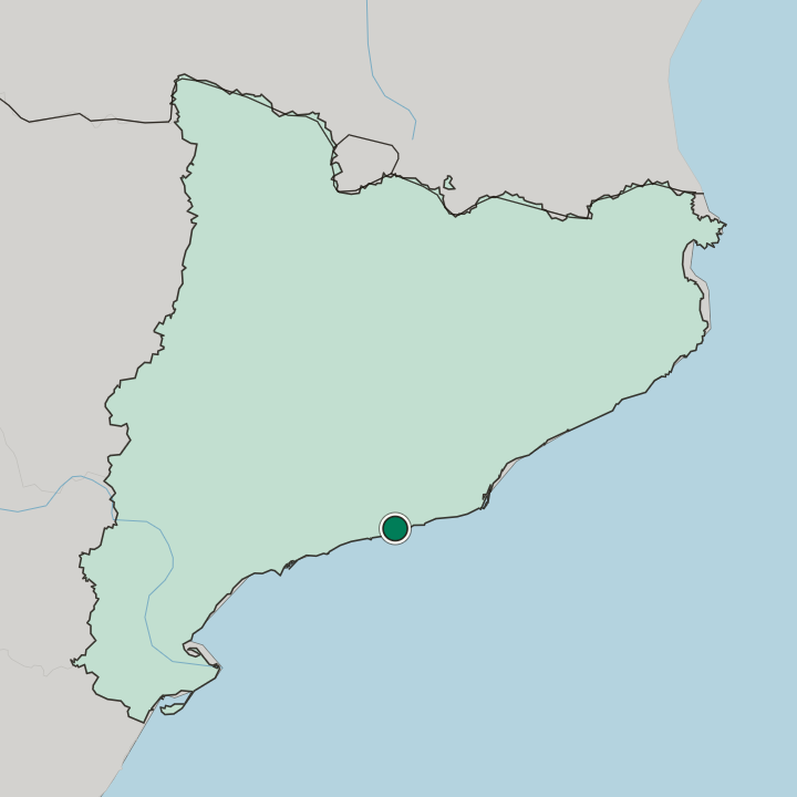 Map showing Vilanova i la Geltrú — In Catalunya