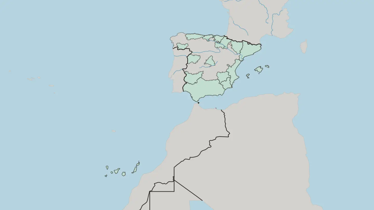 Map of Ceuta in Spain