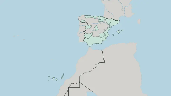 Map of Ceuta in Spain