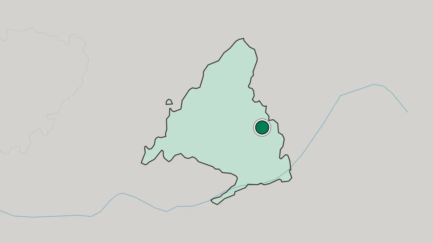 Map of Alcalá de Henares in Spain