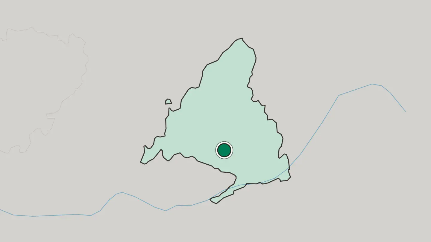 Map of Getafe in Spain