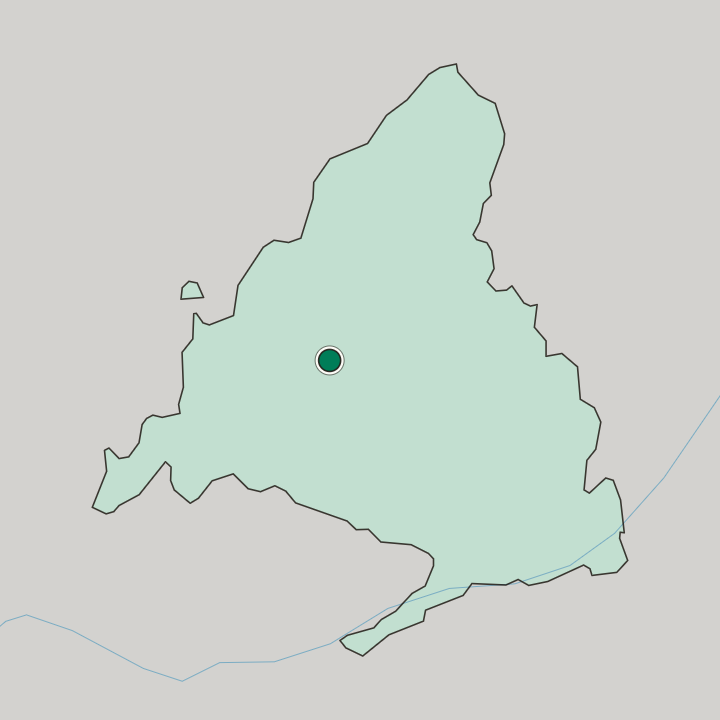 Map showing Las Rozas de Madrid — In Comunidad de Madrid