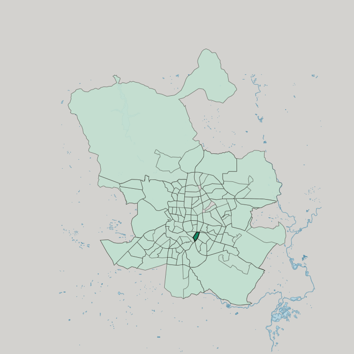 Map showing Adelfas — In Madrid