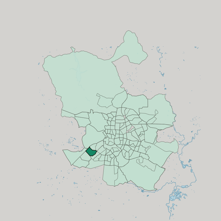 Map showing Aluche — In Madrid