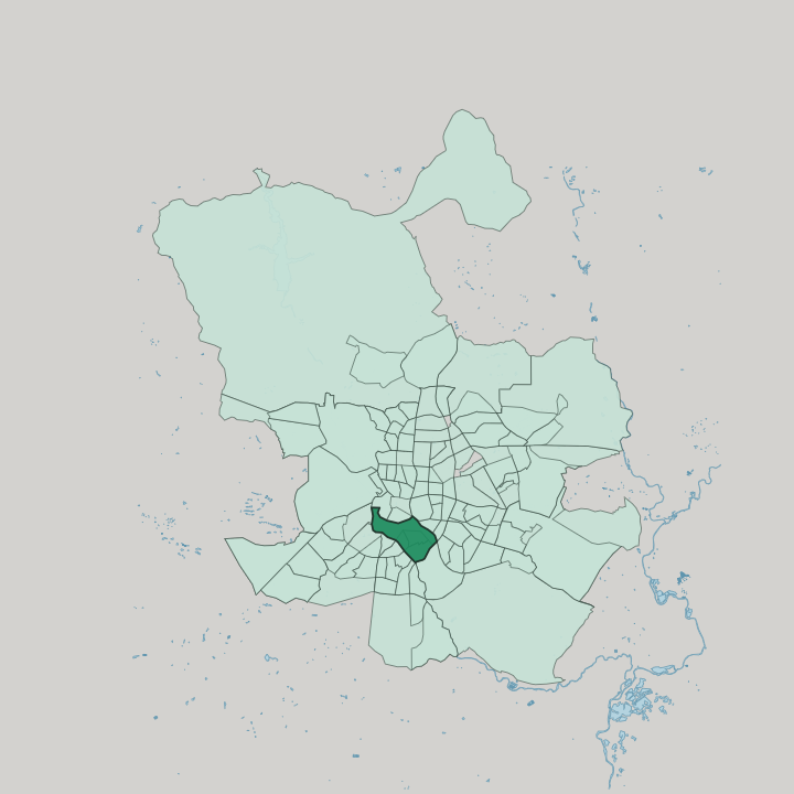 Map showing Arganzuela — In Madrid