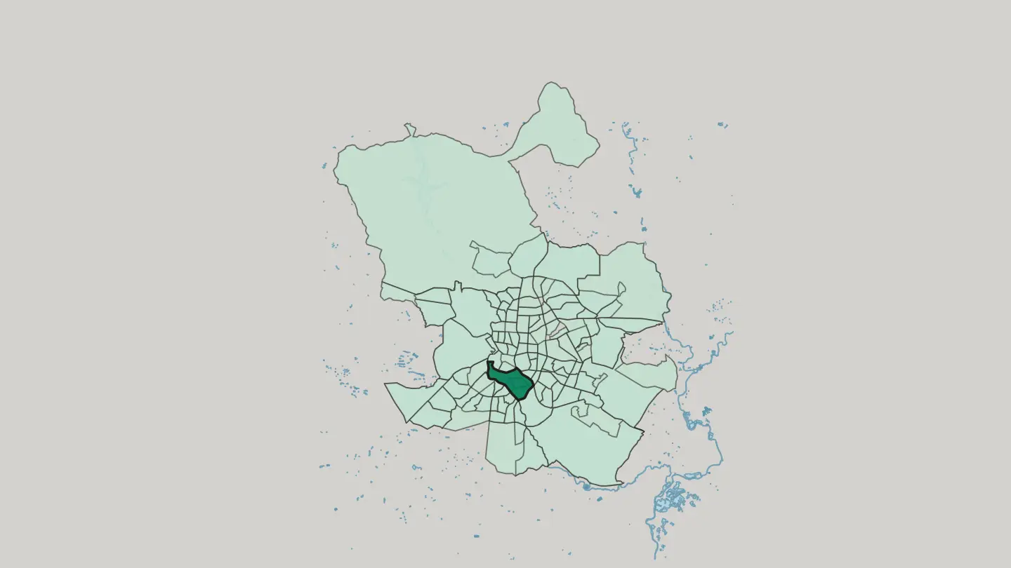 Map of Arganzuela in Madrid