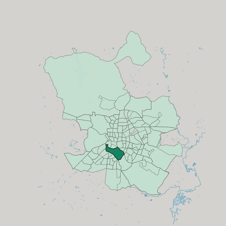 Map showing Arganzuela — In Madrid