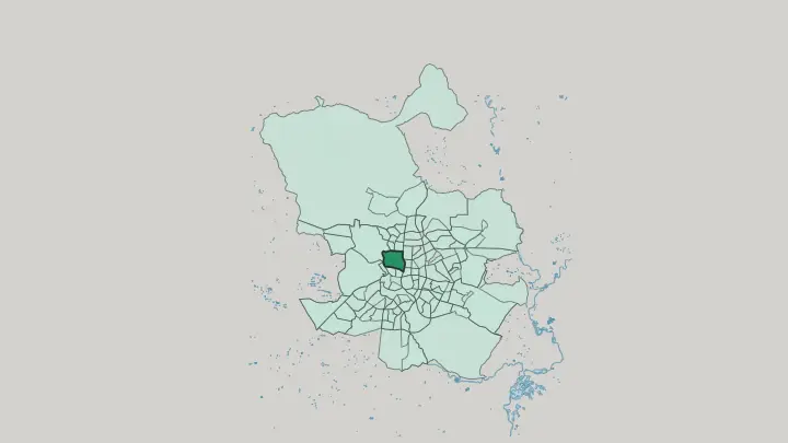 Map of Chamberí in Madrid