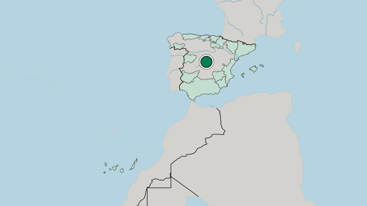 Map of Madrid in Spain