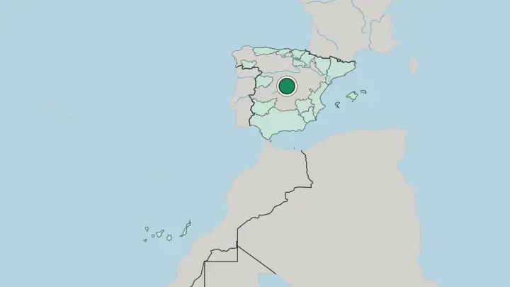 Map of Madrid in Spain