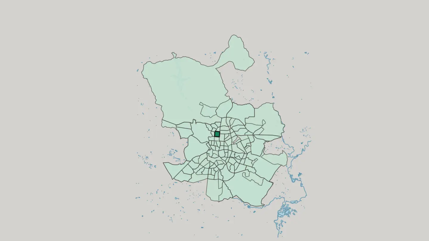 Map of Cuatro Caminos in Madrid