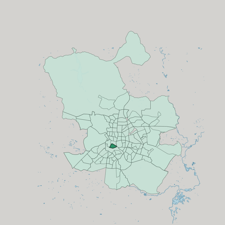 Map showing Embajadores — In Madrid