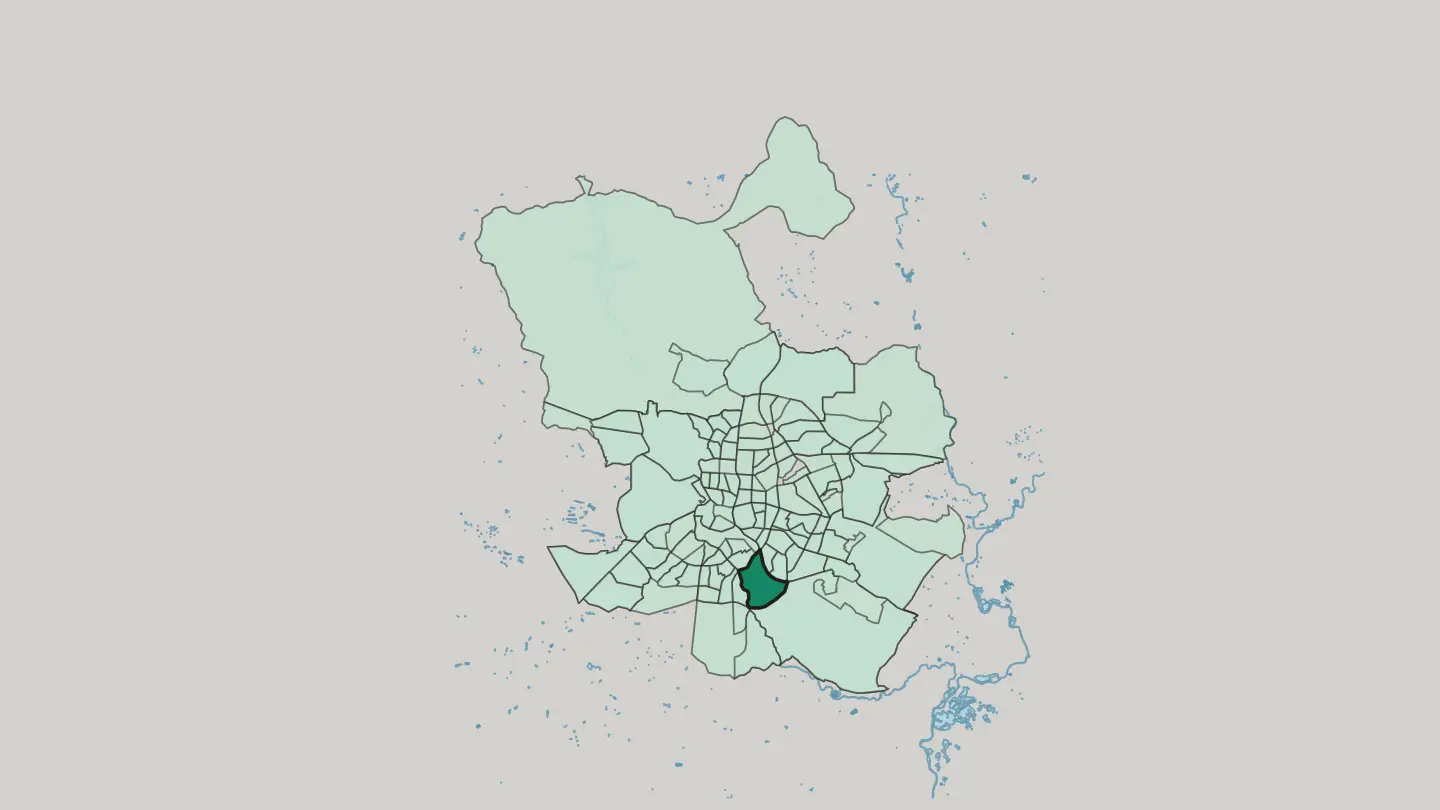 Map of Entrevías in Madrid