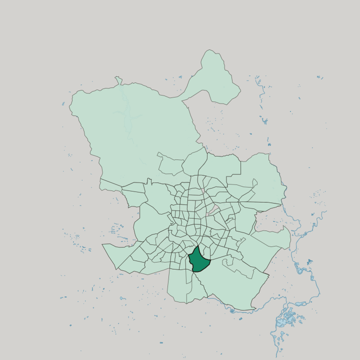 Map showing Entrevías — In Madrid