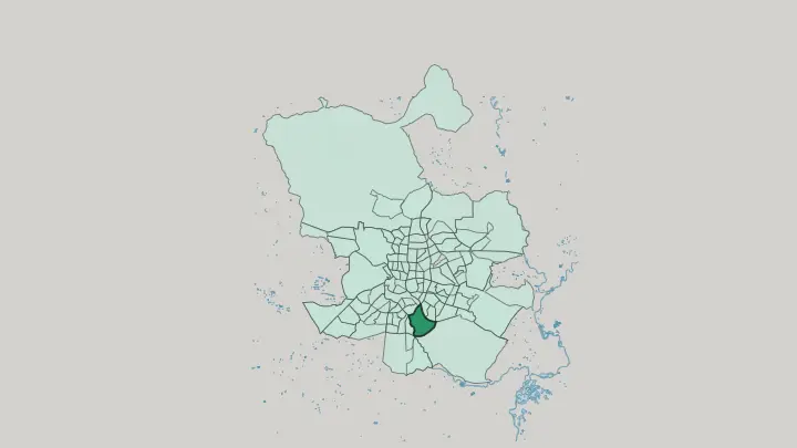 Map of Entrevías in Madrid