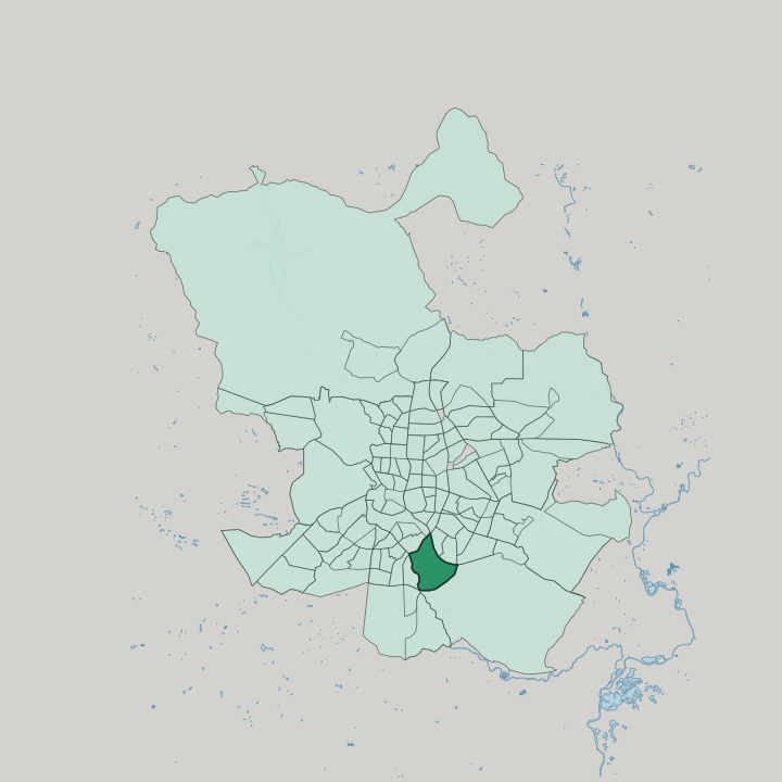 Map showing Entrevías — In Madrid