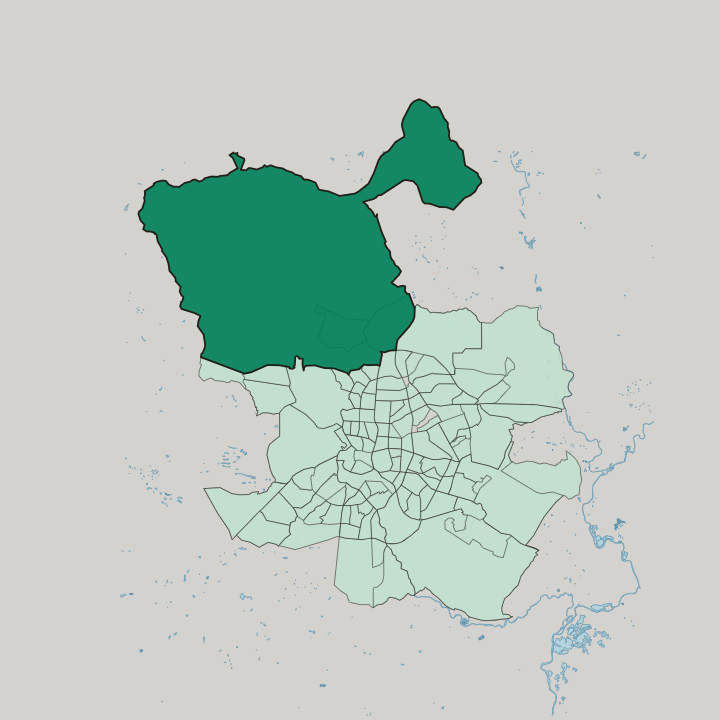 Map showing Fuencarral-El Pardo — In Madrid