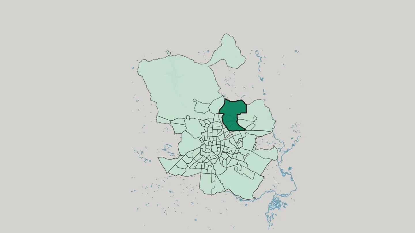 Map of Hortaleza in Madrid
