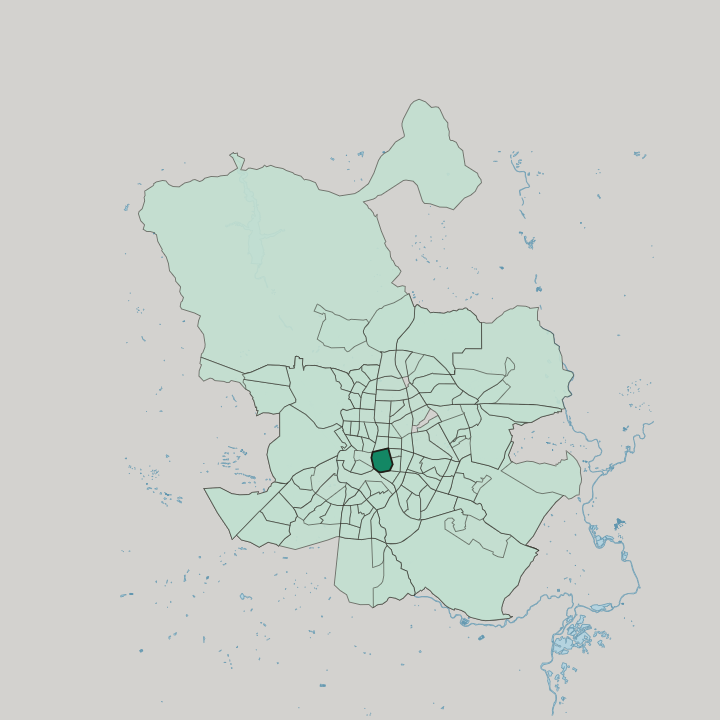 Map showing Jerónimos — In Madrid