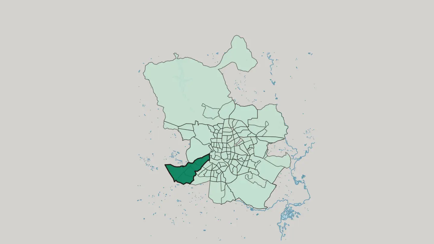 Map of Latina in Madrid