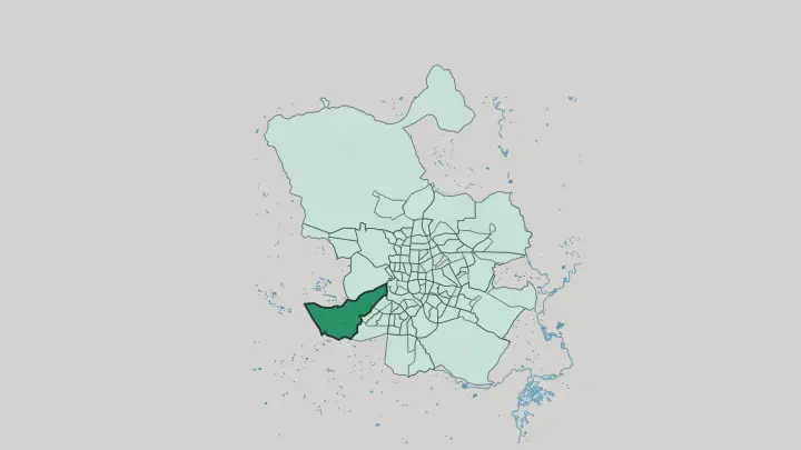 Map of Latina in Madrid