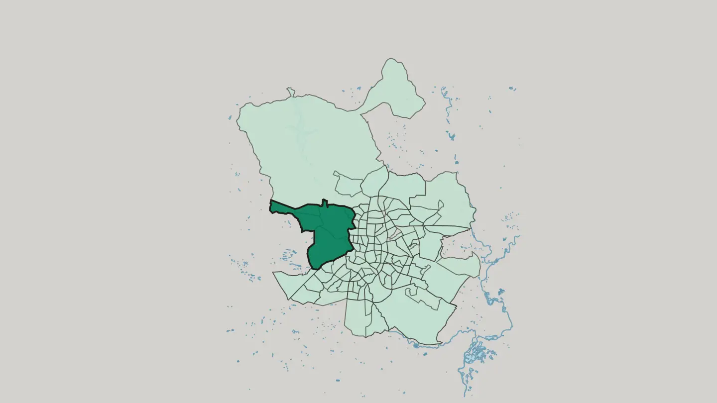 Map of Moncloa-Aravaca in Madrid