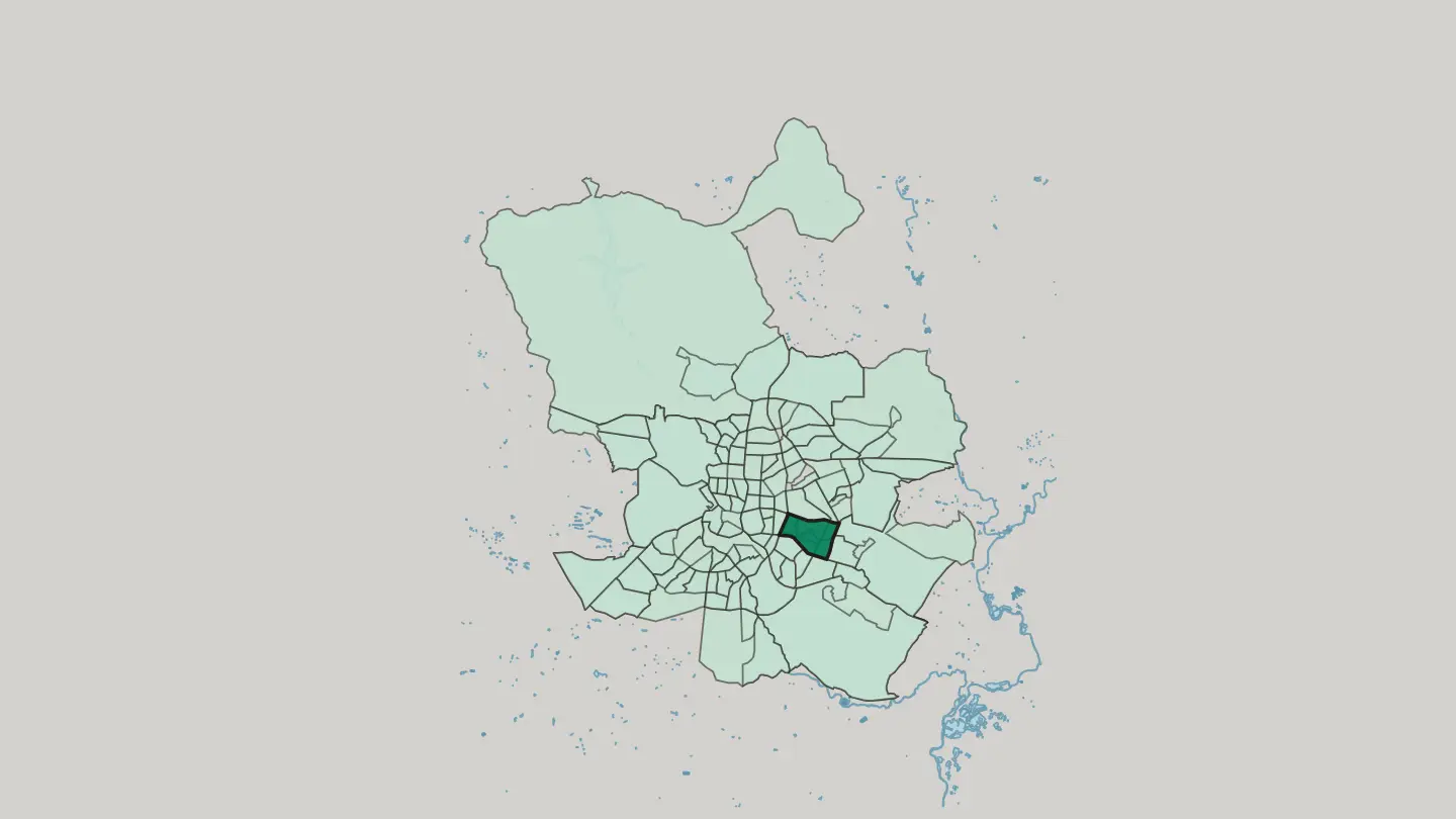 Map of Moratalaz in Madrid
