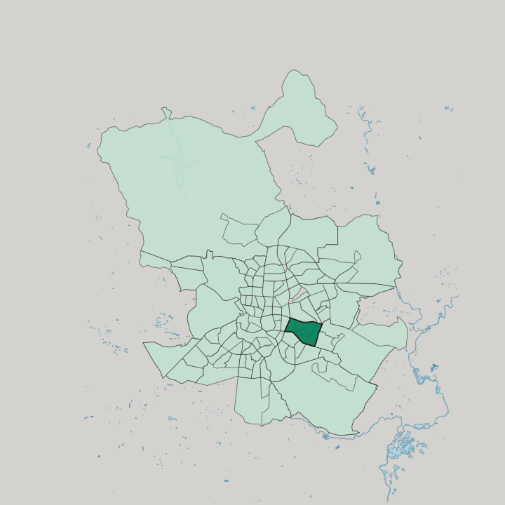 Map showing Moratalaz — In Madrid