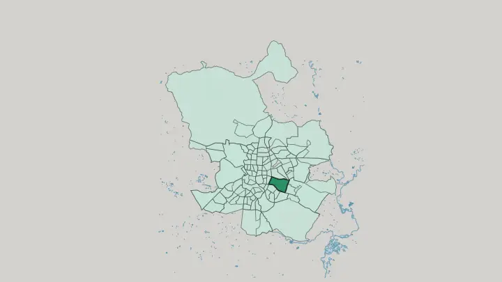 Map of Moratalaz in Madrid