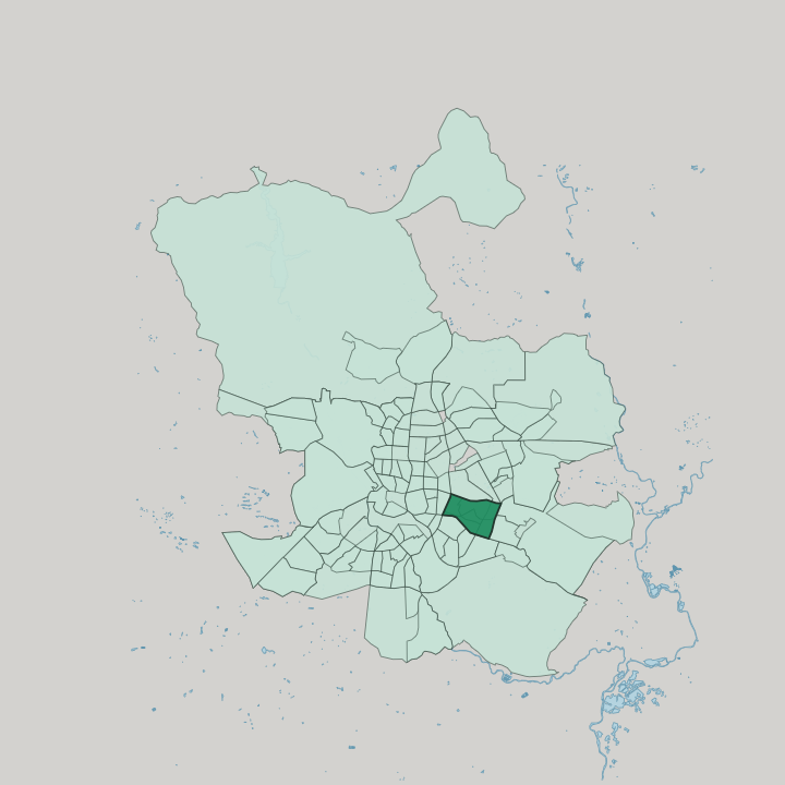 Map showing Moratalaz — In Madrid