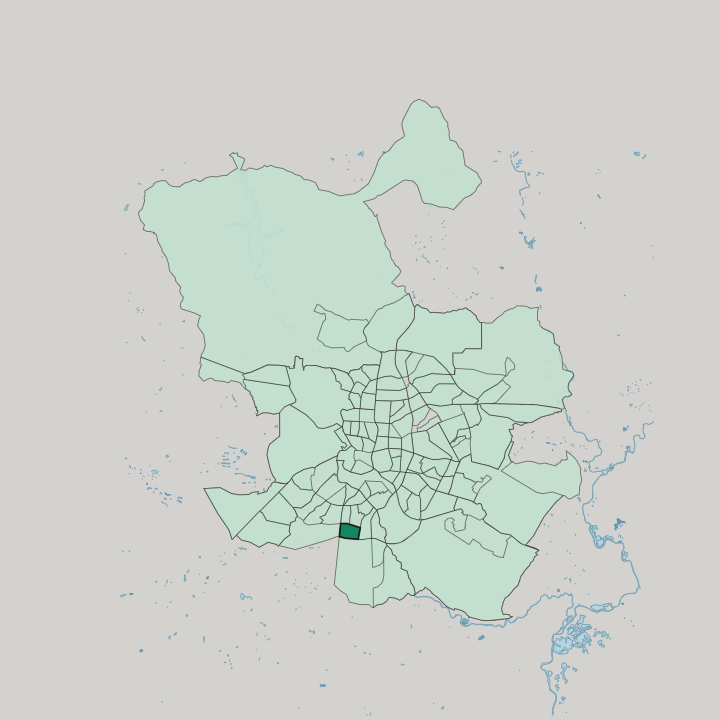Map showing Orcasitas — In Madrid