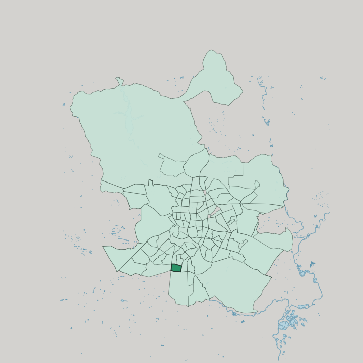 Map showing Orcasitas — In Madrid