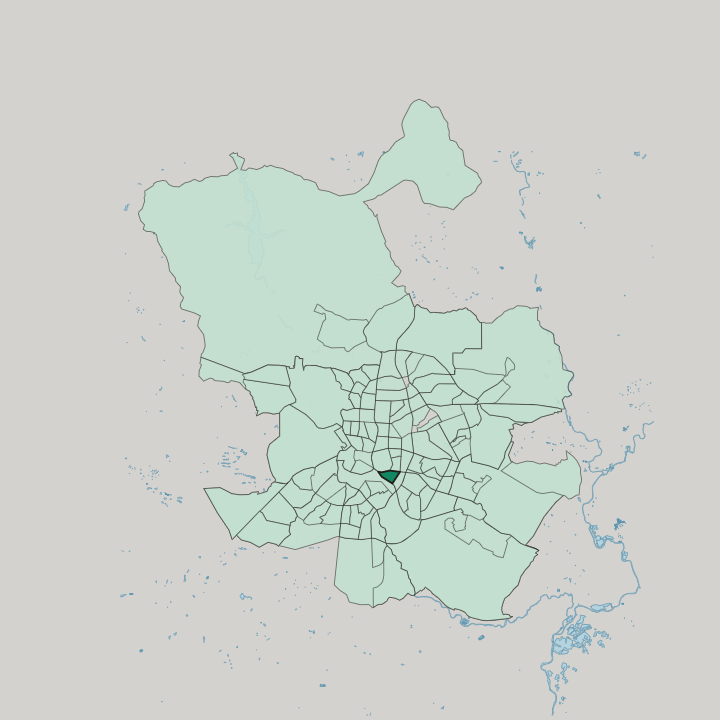 Map showing Pacífico — In Madrid