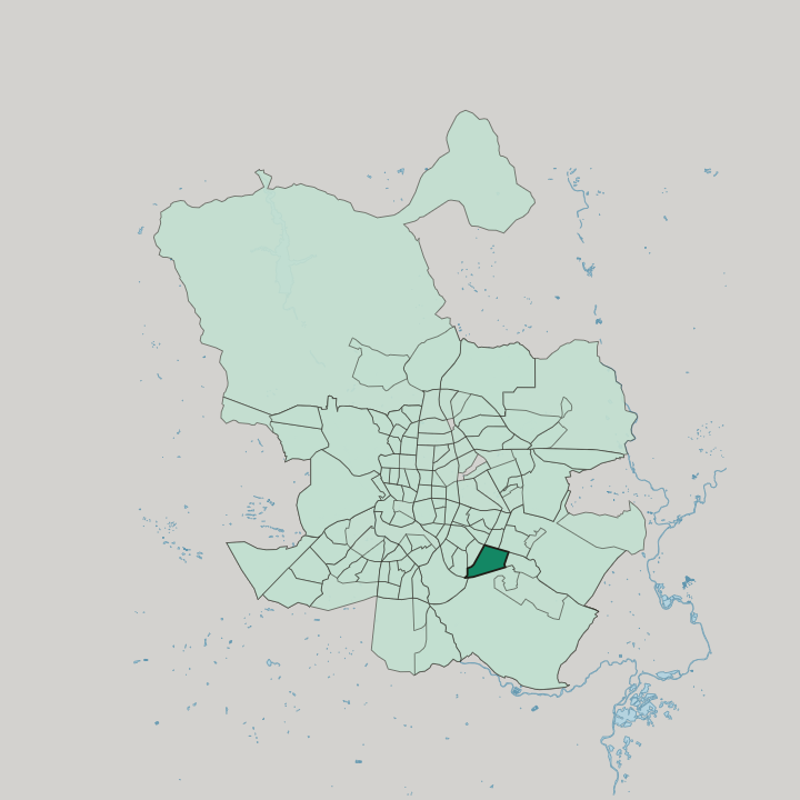 Map showing Palomeras Sureste — In Madrid