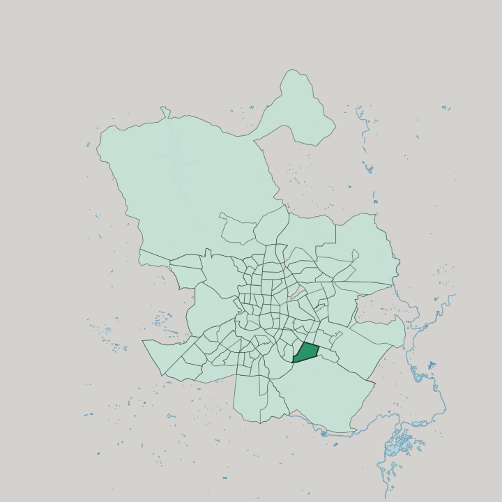 Map showing Palomeras Sureste — In Madrid