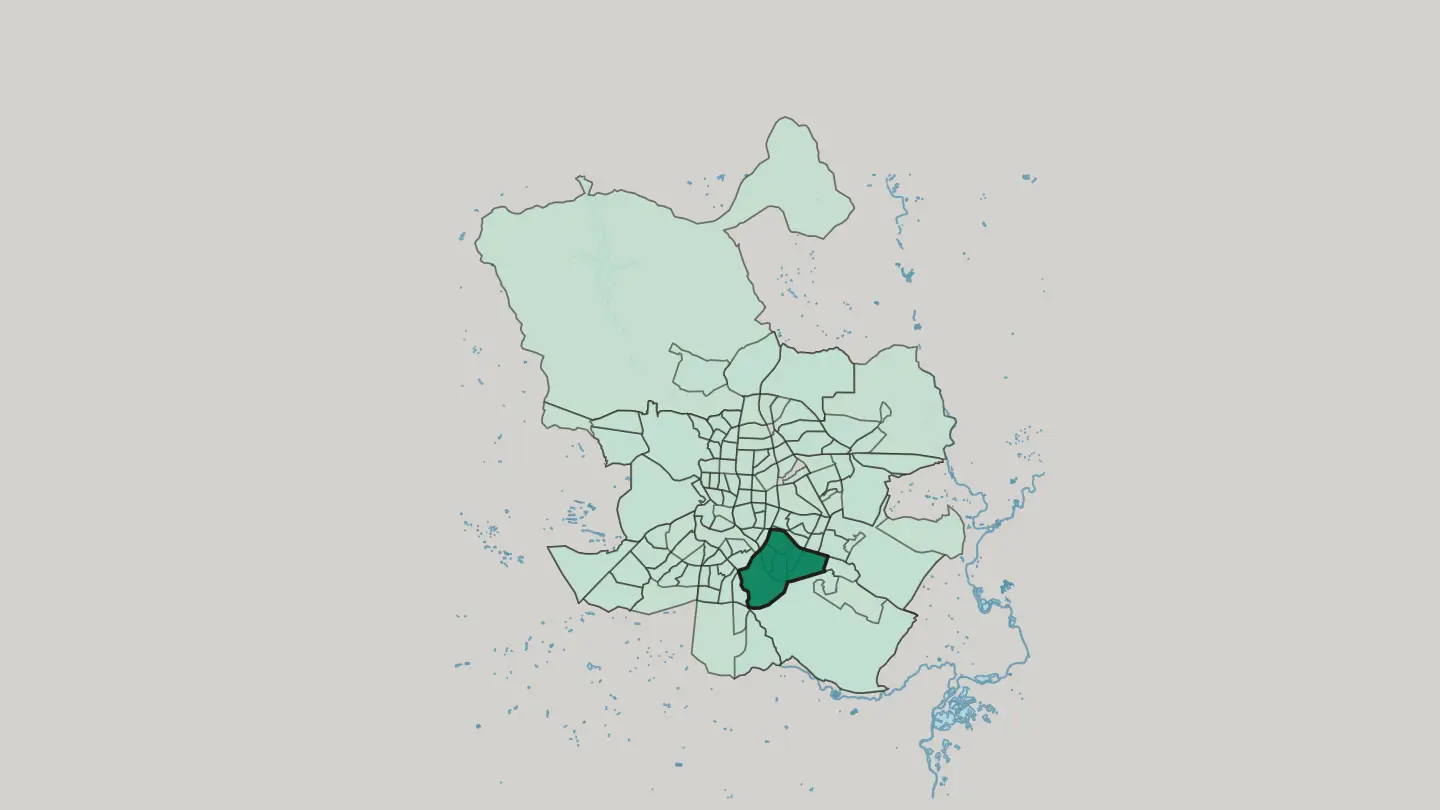 Map of Puente de Vallecas in Madrid