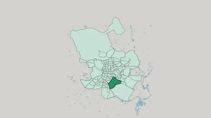 Map of Puente de Vallecas in Madrid