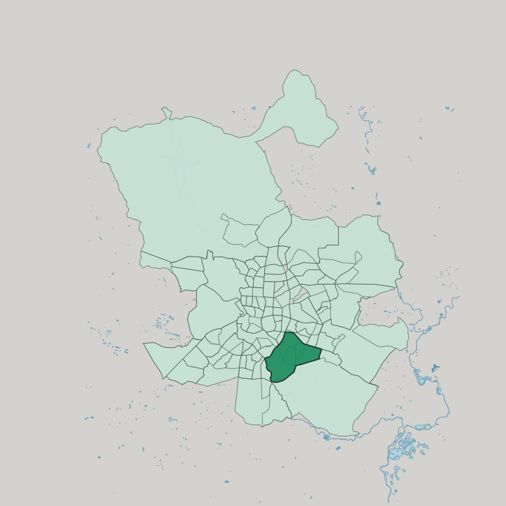Map showing Puente de Vallecas — In Madrid