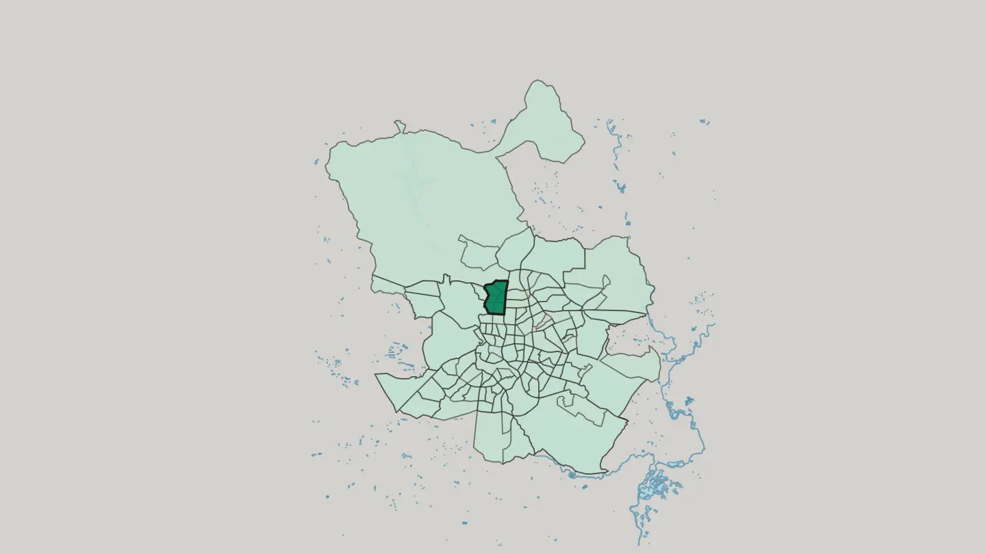 Map of Tetuán de las Victorias in Madrid