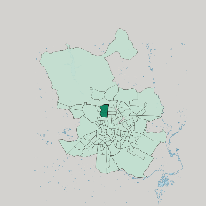 Map showing Tetuán de las Victorias — In Madrid