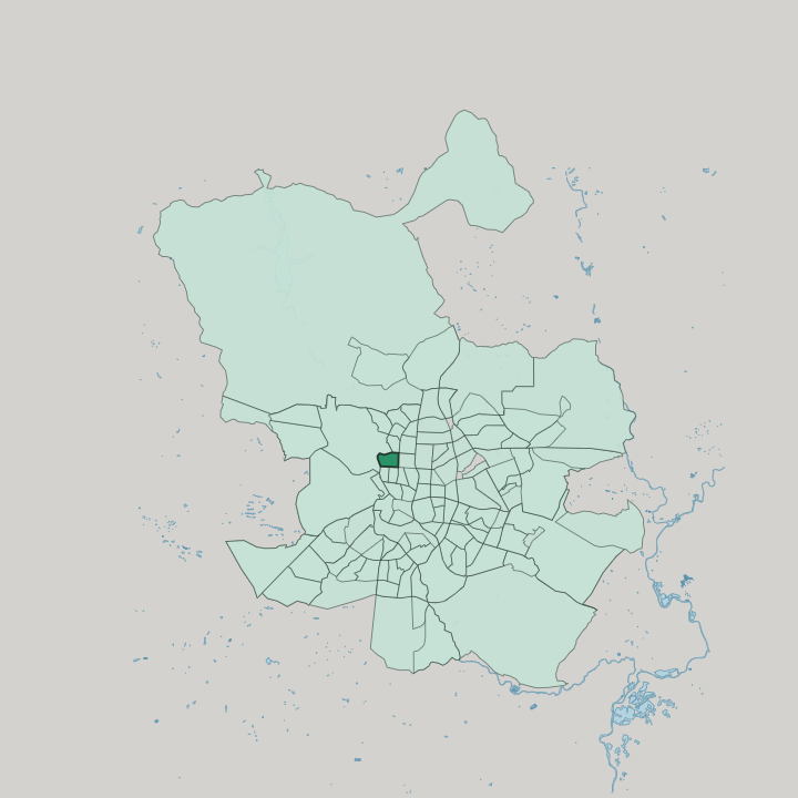Map showing Vallehermoso — In Madrid