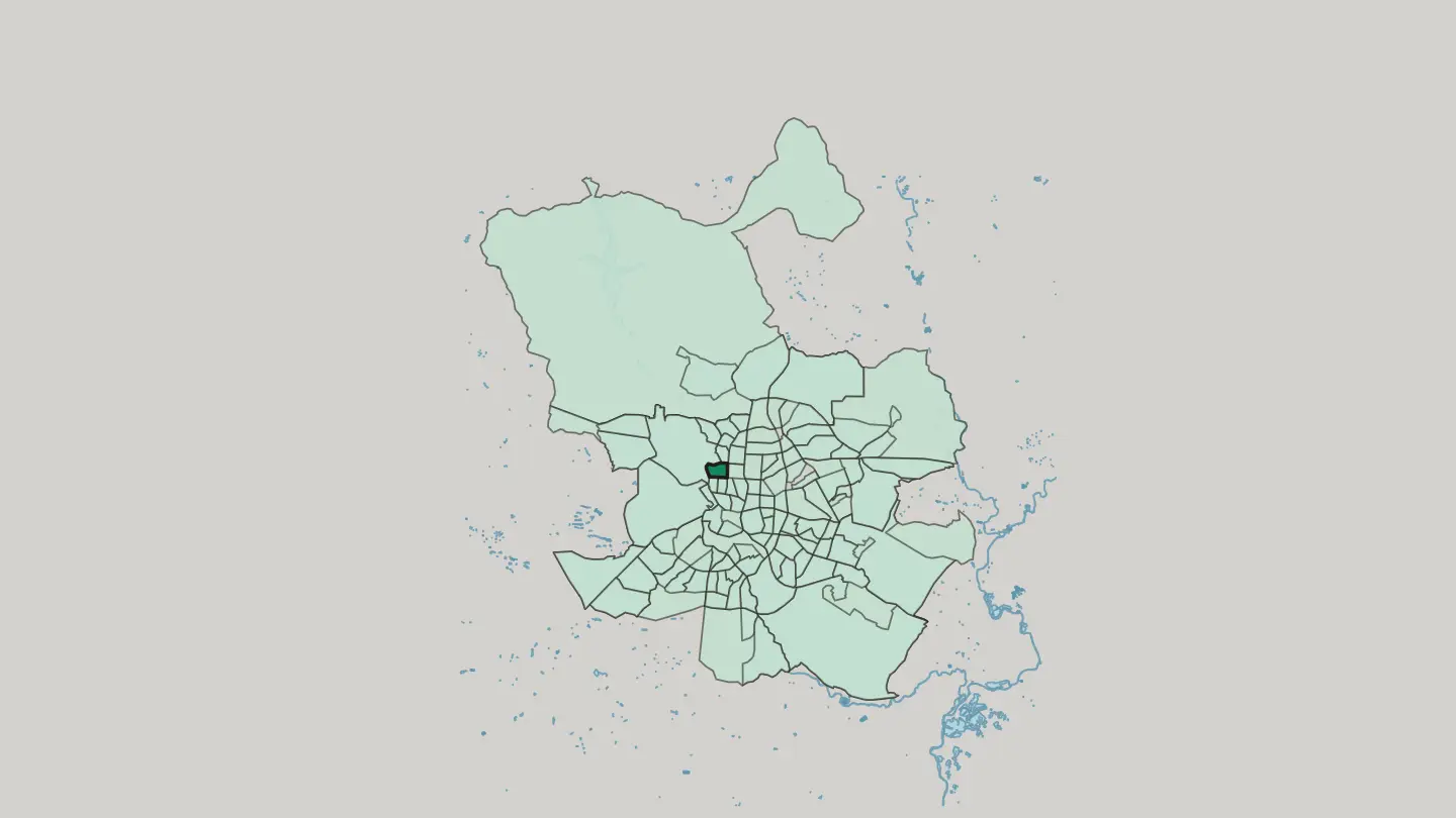 Map of Vallehermoso in Madrid