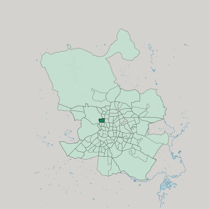 Map showing Vallehermoso — In Madrid