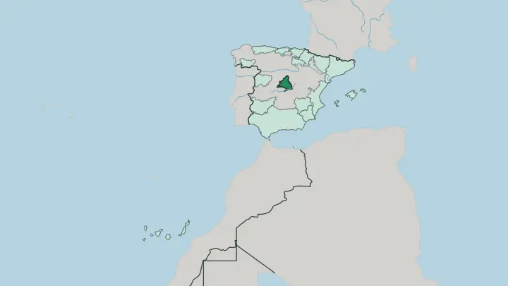 Map of Comunidad de Madrid in Spain