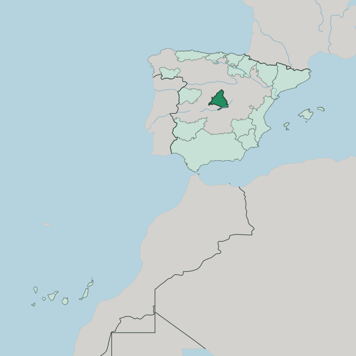 Map showing Comunidad de Madrid — In Spain