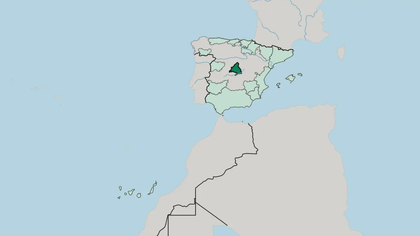 Map of Comunidad de Madrid in Spain