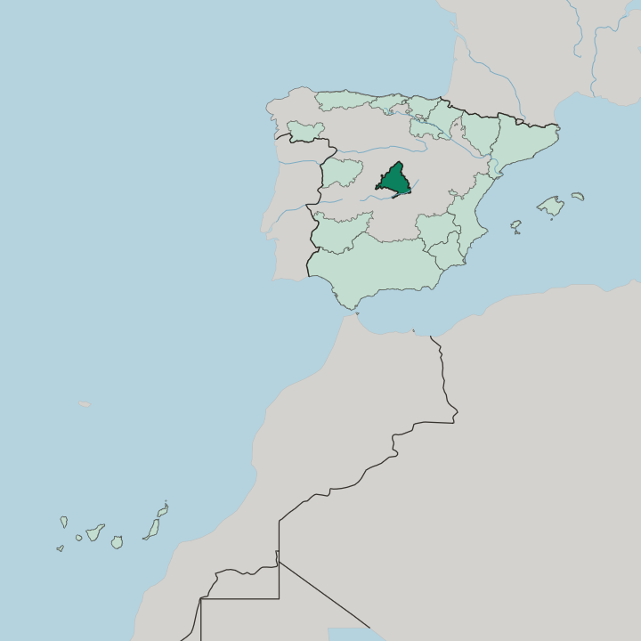 Map showing Comunidad de Madrid — In Spain