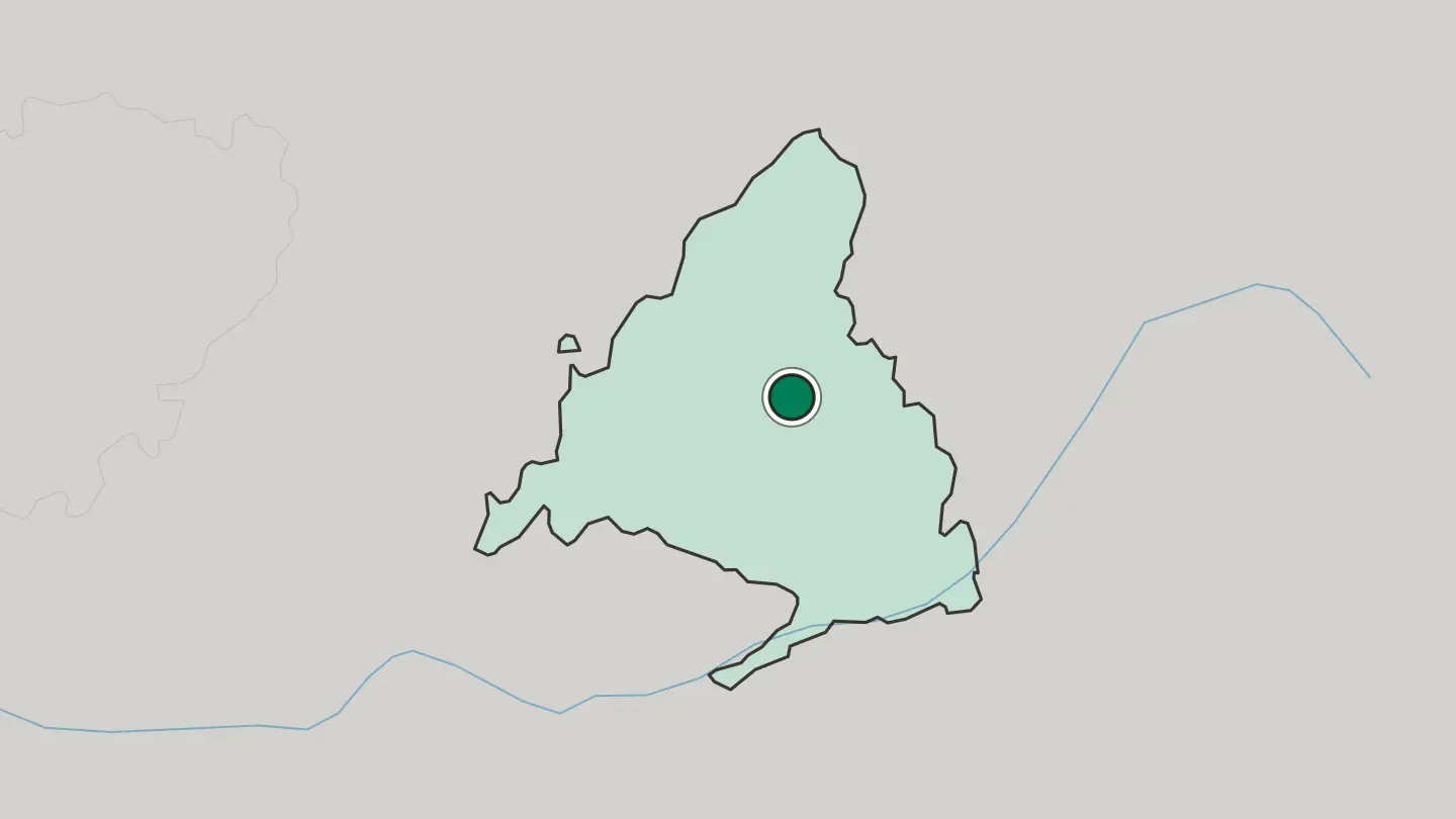 Map of San Sebastián de los Reyes in Spain
