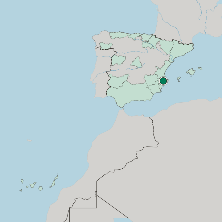 Map showing Alcoy — In Spain